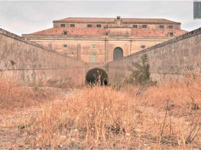 ...per una parte del cammino affiancata dall�ingresso a un tunnel, che costituiva  l�accesso diretto dei carri alle cantine sottostanti